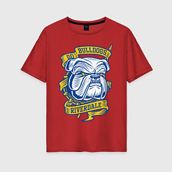 Футболка оверсайз женская GO BULLDOGS, цвет: красный