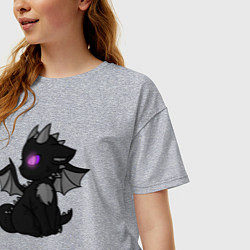 Футболка оверсайз женская Эндар дракон, цвет: меланж — фото 2