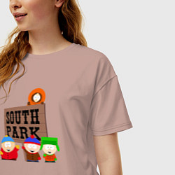 Футболка оверсайз женская South Park, цвет: пыльно-розовый — фото 2