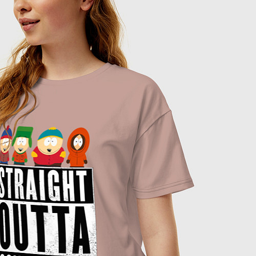 Женская футболка оверсайз SOUTH PARK / Пыльно-розовый – фото 3