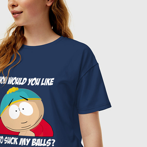 Женская футболка оверсайз ЮЖНЫЙ ПАРК / Тёмно-синий – фото 3