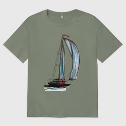 Футболка оверсайз женская Парусник, цвет: авокадо