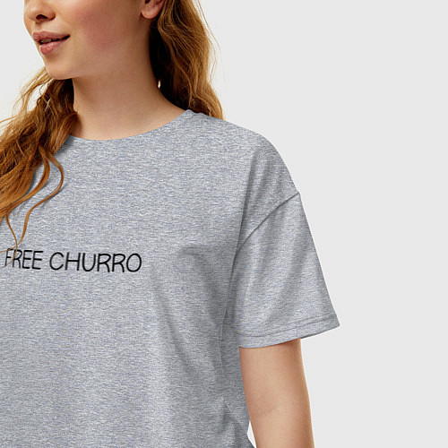 Женская футболка оверсайз Free Churro Конь БоДжек / Меланж – фото 3
