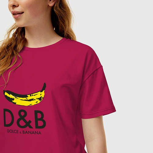Женская футболка оверсайз Dolce and Banana / Маджента – фото 3