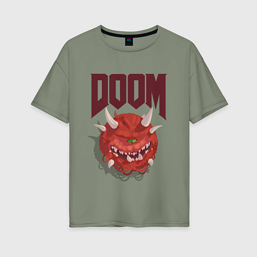 Женская футболка оверсайз DOOM / Авокадо – фото 1