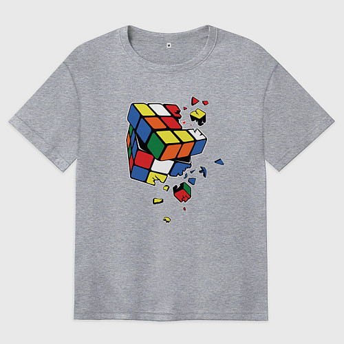 Женская футболка оверсайз Кубик Рубика / Меланж – фото 1