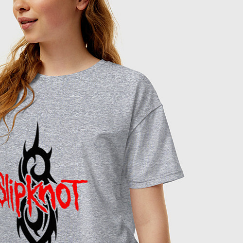 Женская футболка оверсайз SLIPKNOT / Меланж – фото 3