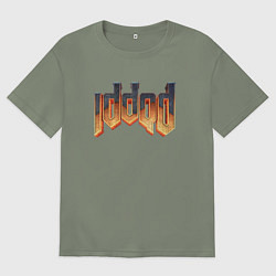 Женская футболка оверсайз IDDQD DOOM