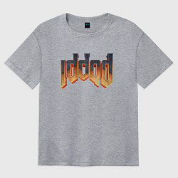 Футболка оверсайз женская IDDQD DOOM, цвет: меланж