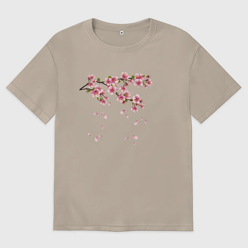 Женская футболка оверсайз Весна 2020 / Миндальный – фото 1