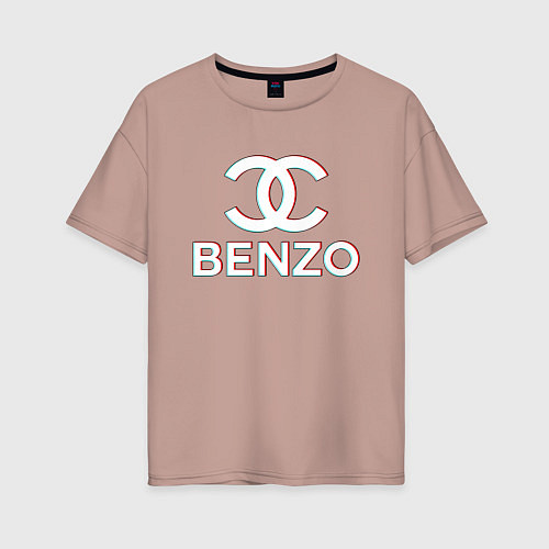 Женская футболка оверсайз BBT BENZO GANG / Пыльно-розовый – фото 1
