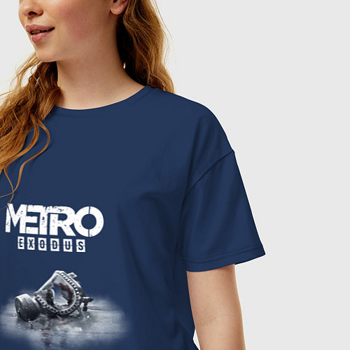 Женская футболка оверсайз METRO EXODUS / Тёмно-синий – фото 3