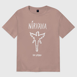 Футболка оверсайз женская Nirvana In utero, цвет: пыльно-розовый