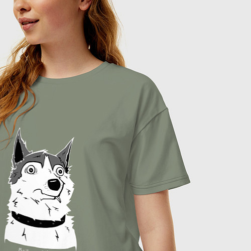 Женская футболка оверсайз Курьер - Шарик / Авокадо – фото 3