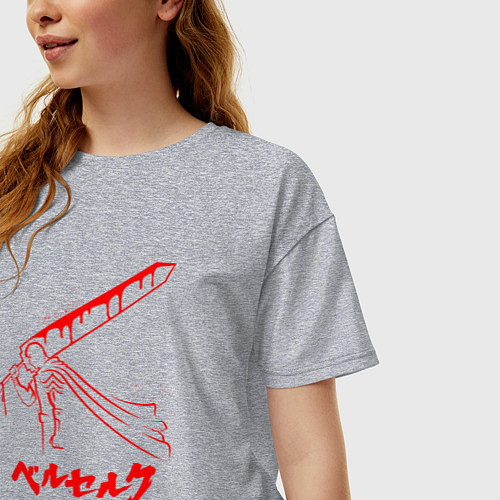 Женская футболка оверсайз BERSERK / Меланж – фото 3