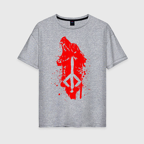 Женская футболка оверсайз BLOODBORNE / Меланж – фото 1