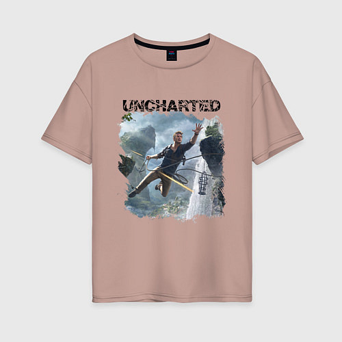 Женская футболка оверсайз UNCHARTED / Пыльно-розовый – фото 1