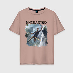 Футболка оверсайз женская UNCHARTED, цвет: пыльно-розовый