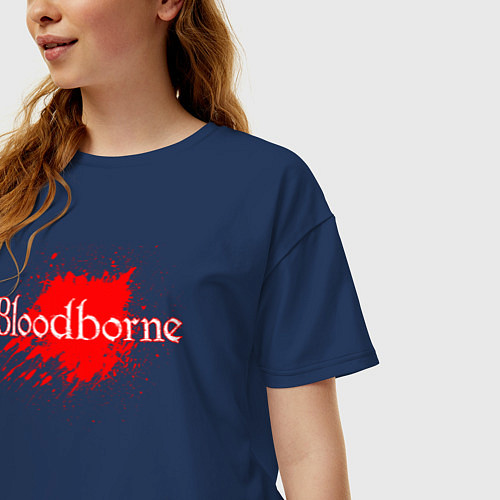 Женская футболка оверсайз Bloodborne / Тёмно-синий – фото 3