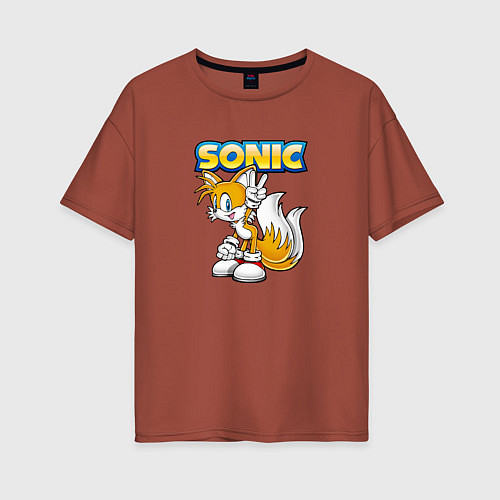 Женская футболка оверсайз Sonic / Кирпичный – фото 1