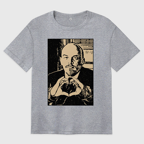 Женская футболка оверсайз Ленин Oko / Меланж – фото 1