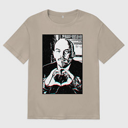 Футболка оверсайз женская Ленин Oko, цвет: миндальный