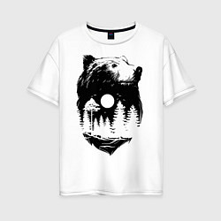 Футболка оверсайз женская Bear, цвет: белый