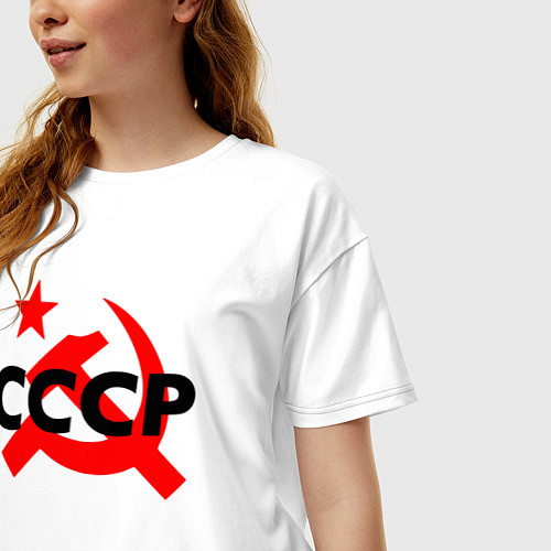 Женская футболка оверсайз СССР / Белый – фото 3