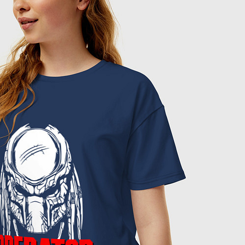 Женская футболка оверсайз PREDATOR: HUNTING GROUNDS / Тёмно-синий – фото 3