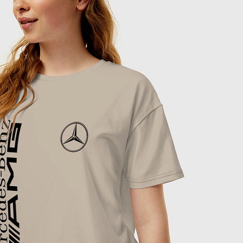 Женская футболка оверсайз MERCEDES-BENZ AMG / Миндальный – фото 3