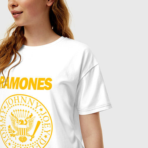Женская футболка оверсайз RAMONES / Белый – фото 3