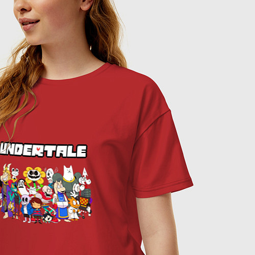 Женская футболка оверсайз UNDERTALE / Красный – фото 3