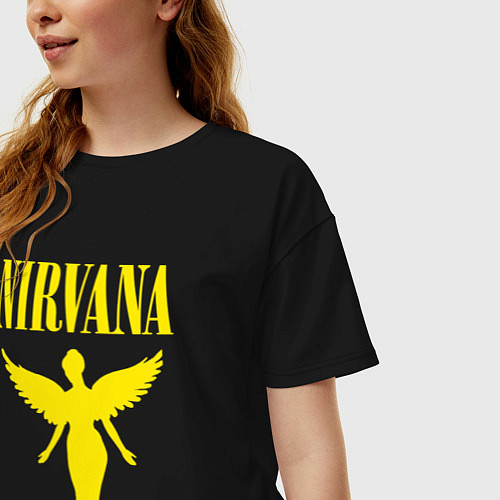 Женская футболка оверсайз NIRVANA / Черный – фото 3
