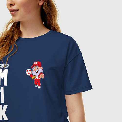 Женская футболка оверсайз B S COACH MIKE / Тёмно-синий – фото 3