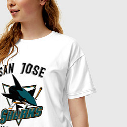 Футболка оверсайз женская SAN JOSE SHARKS, цвет: белый — фото 2