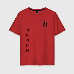 Футболка оверсайз женская ВЕДЬМАК, цвет: красный