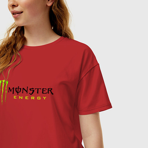 Женская футболка оверсайз MONSTER ENERGY / Красный – фото 3