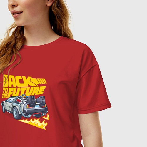 Женская футболка оверсайз Back to the Future / Красный – фото 3