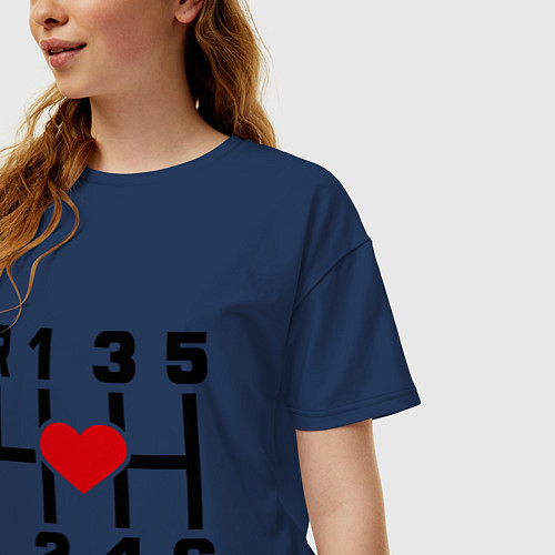 Женская футболка оверсайз Люблю механическую КП / Тёмно-синий – фото 3
