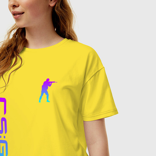Женская футболка оверсайз CS GO NEON / Желтый – фото 3