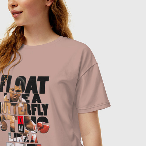 Женская футболка оверсайз АЛИ / Пыльно-розовый – фото 3