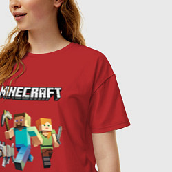 Футболка оверсайз женская MINECRAFT, цвет: красный — фото 2