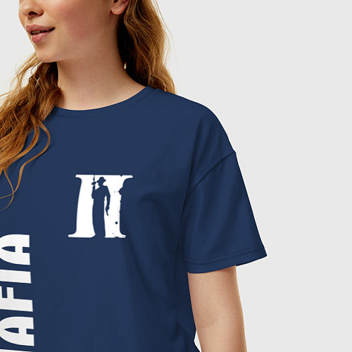 Женская футболка оверсайз MAFIA II / Тёмно-синий – фото 3