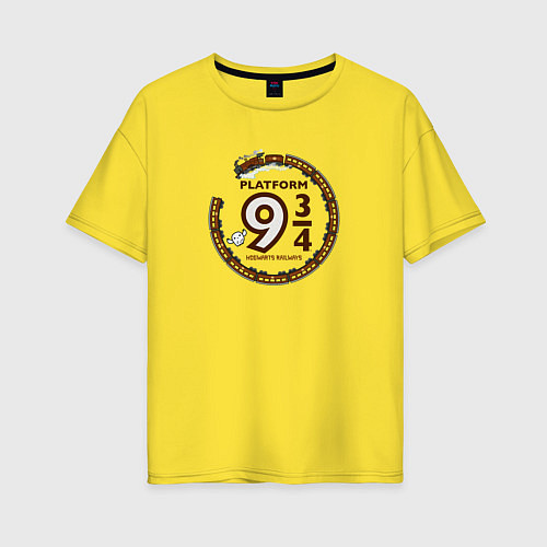 Женская футболка оверсайз Harry Potter: Platform 9 3/4 / Желтый – фото 1