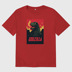 Футболка оверсайз женская Godzilla, цвет: красный