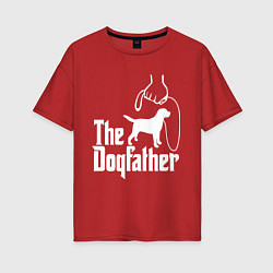 Футболка оверсайз женская The Dogfather - пародия, цвет: красный