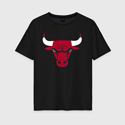 Футболка оверсайз женская Chicago Bulls, цвет: черный