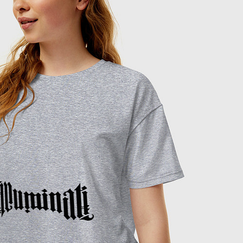 Женская футболка оверсайз Амбиграмма Иллюминати / Меланж – фото 3