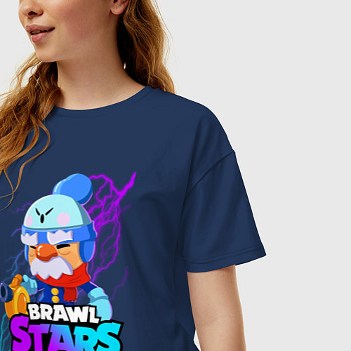 Женская футболка оверсайз BRAWL STARS GALE / Тёмно-синий – фото 3