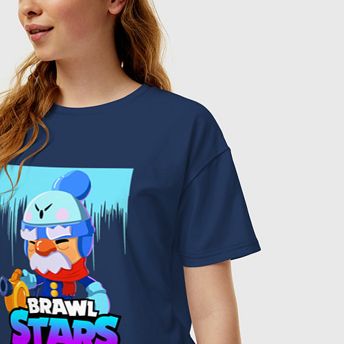 Женская футболка оверсайз BRAWL STARS GALE / Тёмно-синий – фото 3